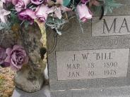 OK, Grove, Olympus Cemetery, Markle, J. W. (Bill) Headstone (Close Up)