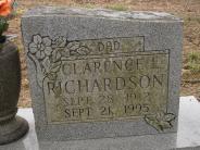 OK, Grove, Olympus Cemetery, Richardson, Clarence L. Headstone (Close Up)