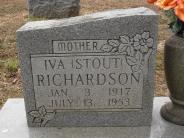 OK, Grove, Olympus Cemetery, Richardson, Iva (Stout) Headstone (Close Up)