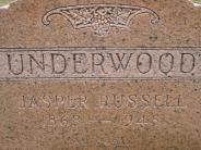 OK, Grove, Olympus Cemetery, Underwood, Jasper Russell Headstone (Close Up)