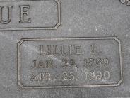 OK, Grove, Olympus Cemetery, Teague, Lillie L. Headstone (Close Up)