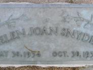 OK, Grove, Olympus Cemetery, Snyder, Helen Joan Headstone (Close Up)