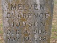 OK, Grove, Olympus Cemetery, Hudson, Melven Clarence Headstone (Close Up)
