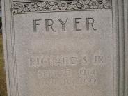 OK, Grove, Olympus Cemetery, Fryer, Richard S. Jr. Headstone (Close Up)