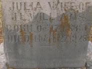OK, Grove, Olympus Cemetery, Williams, Julia Headstone (Close Up)