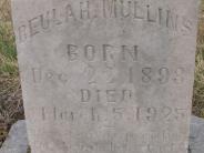 OK, Grove, Olympus Cemetery, Mullins, Beulah Headstone (Close Up)