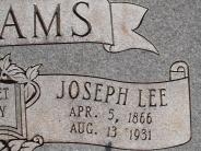 OK, Grove, Olympus Cemetery, Williams, Joseph Lee Headstone (Close Up)