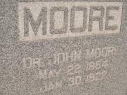 OK, Grove, Olympus Cemetery, Moore, John Dr. Headstone (Close Up)