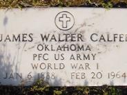 OK, Grove, Olympus Cemetery, Calfee, James Walter Military Headstone