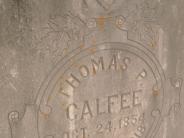 OK, Grove, Olympus Cemetery, Calfee, Thomas P. Headstone (Close Up)