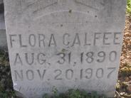 OK, Grove, Olympus Cemetery, Calfee, Flora Headstone (Close Up)