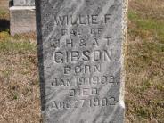 OK, Grove, Olympus Cemetery, Gibson, Willie F. Headstone (Close Up)