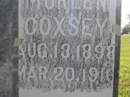 OK, Grove, Olympus Cemetery, Coxsey, Murlen Headstone Rubbing (Close Up)