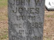 OK, Grove, Olympus Cemetery, Jones, John W. Headstone (Close Up)