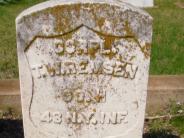 OK, Grove, Olympus Cemetery, Remsen, T. W. Military Headstone (Close Up)