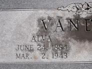 OK, Grove, Olympus Cemetery, Vandagriff, Alva Headstone (Close Up)