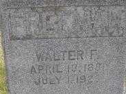 OK, Grove, Olympus Cemetery, Freeman, Walter F. Headstone (Close Up)