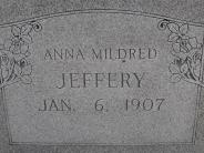 OK, Grove, Olympus Cemetery, Jeffery, Anna Mildred Headstone (Close Up)