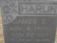 OK, Grove, Olympus Cemetery, Harlin, James E. Headstone (Close Up)