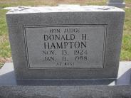 OK, Grove, Olympus Cemetery, Hampton, Donald H. Headstone (Close Up)