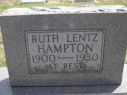 OK, Grove, Olympus Cemetery, Hampton, Ruth (Lentz) Headstone (Close Up)