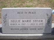 OK, Grove, Olympus Cemetery, Stiver, Nellie Marie Headstone (Close Up)
