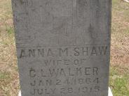 OK, Grove, Olympus Cemetery, Walker, Anna M. (Shaw) Headstone (Close Up)