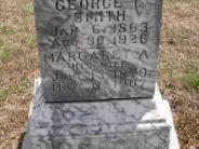 OK, Grove, Olympus Cemetery, Smith, George T. & Margaret A. Headstone (Close Up)