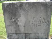 OK, Grove, Olympus Cemetery, Heffelman, Dr. A. W. & Maude Headstone (Close Up)