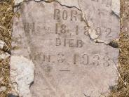 OK, Grove, Olympus Cemetery, Loffer, Charles R. Footstone (Close Up)