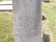 OK, Grove, Olympus Cemetery, Muskrat, D. D. & Fannie N. & Infant Daughter Headstone (Side View)