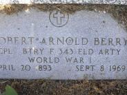 OK, Grove, Olympus Cemetery, Berry, Robert Arnold Sr. Military Headstone