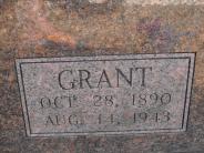 OK, Grove, Olympus Cemetery, Fields, Grant Headstone (Close Up)