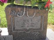OK, Grove, Olympus Cemetery, Currey, Ben F. Headstone (Close Up)