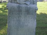 OK, Grove, Olympus Cemetery, Camp, Claude F. Headstone (Close Up)