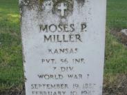 OK, Grove, Olympus Cemetery, Miller, Moses P. Military Headstone (Close Up)