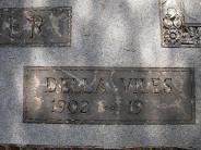 OK, Grove, Olympus Cemetery, Prather, Della (Viles) Headstone (Close Up)