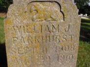 OK, Grove, Olympus Cemetery, Parkhurst, William J. Headstone (Close Up)