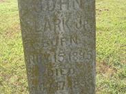OK, Grove, Olympus Cemetery, Clark, John Jr. Headstone (Close Up)