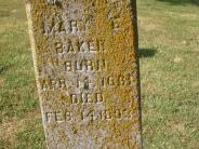 OK, Grove, Olympus Cemetery, Baker, Mary E. Headstone (Close Up)