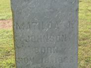 OK, Grove, Olympus Cemetery, Johnson, Matilda J. (Baker) Headstone Close Up