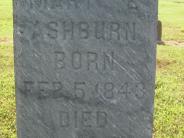 OK, Grove, Olympus Cemetery, Ashburn, Mary E. Headstone (Close Up)