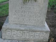 OK, Grove, Olympus Cemetery, Crawford, John R. Headstone (Close Up)