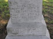 OK, Grove, Olympus Cemetery, Crawford, Beulah G. Headstone (Close Up)