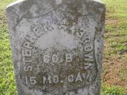 OK, Grove, Olympus Cemetery, Brown, Stephen A. Military Headstone (Close Up)