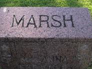 OK, Grove, Olympus Cemetery, Marsh, Anna (Mrs.) Headstone (Top View)