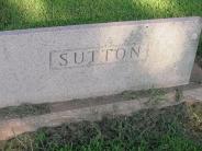OK, Grove, Olympus Cemetery, Sutton, Edward A. & Delila J. Headstone (back view)