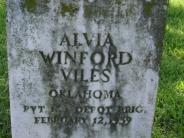 OK, Grove, Olympus Cemetery, Viles, Alvia Winford Headstone (Close Up)