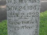 OK, Grove, Olympus Cemetery, Hopkins, W. B. Headstone (Close Up)
