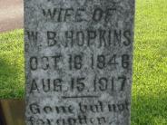 OK, Grove, Olympus Cemetery, Hopkins, E. F. Headstone (Close Up)